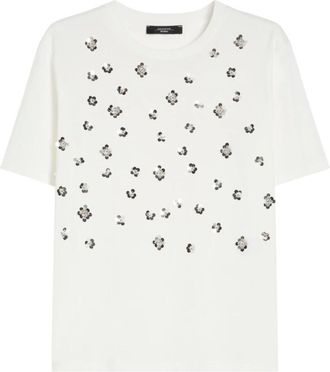 Max Mara T-Shirts, female, White, L, Cabina Jersey T-shirt