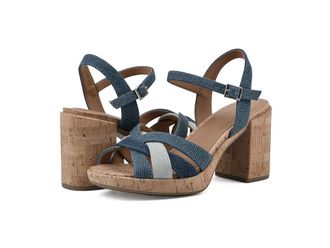 White Mountain Dubonnet Womens Sandals Blue/Denim/Multi/Fabric : 8.5 B - Medium, Leather