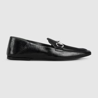 Gucci Womens Gucci Jordaan Soft Loafer, Black, Leather