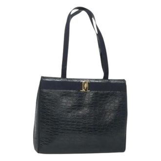 Ferragamo Pre-owned Tote Bags, female, Blue, Size: ONE SIZE Pre-owned Leather Tote Bag