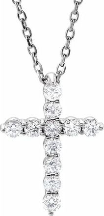 Pompeii3 1/4 Ct Diamond Cross 14k White Gold Pendant Necklace