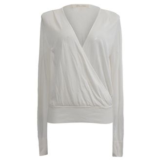 Diane Von F&uuml;rstenberg Diane Von Furstenberg Knit Wrap Style Top in White Cotton
