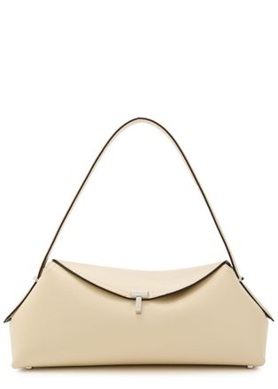 Toteme T-lock Grained Leather Shoulder bag - Ivory - One Size