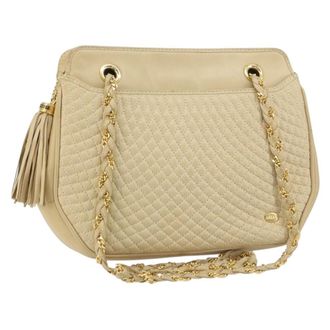 Bally Vintage Chain Quilted Leather Leather Shoulder Bag Bag (Pre-Owned)