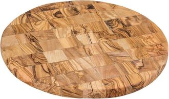 Lipper International Olive Wood Round Mosaic Board