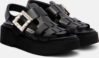 Roger Vivier Sandali con plateau Viv Rangers in pelle