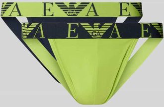 Emporio Armani Jogstrap mit Logo-Stitching im 2er-Pack in Neon Gruen, Größe XL