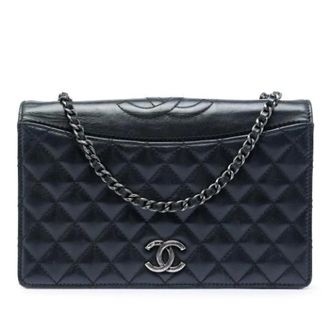 Chanel Pre-owned Ballerine Flap - Dames - Pre-owned - Zwart - Maat: ONE Size Leer