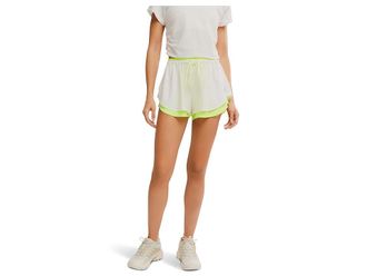 Free People Movement Final Stretch Reversible Womens Shorts White/Highlighter : MD (Womens 8-10) 3, Elastane/Polyester