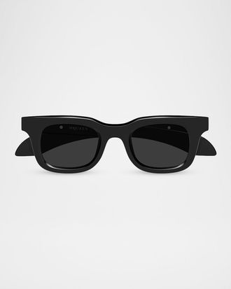 Alexander McQueen Men & apos;s 46mm Skull Square Acetate Sunglasses