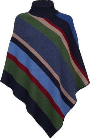 Gallo Gallo, Jassen, Dames, Blauw, ONE Size, Wol, Wollen, Viscose en Kasjmier Poncho