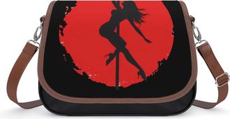 Generic Pole Fitness Dance Vintage Crossbody Bags for Women Shoulder Messenger Bag Purse Handbags