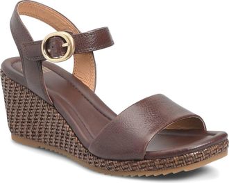 S&ouml;fft Inez Wedge Sandal in Cocoa Brown at Nordstrom, Size 8.5