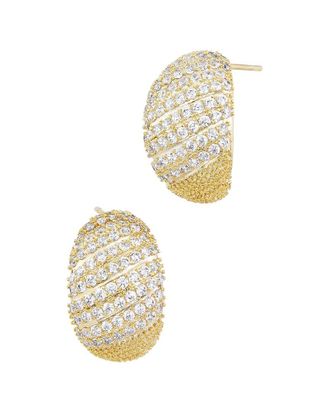 Savvy Cie Jewels 14K Plated Cz Hoop Earrings