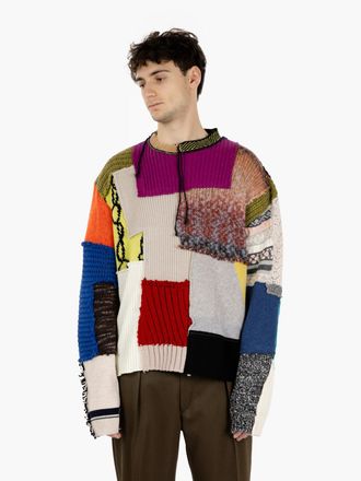 Danilo Paura Patchwork sweater wool dark multicolor