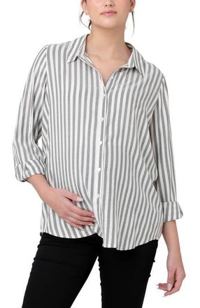 Ripe Lou Stripe Shirt in Black/white at Nordstrom, Size X-Small L Au