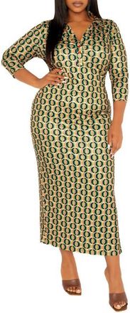Buxom Couture Geometric Print Body-Con Maxi Dress in Multi at Nordstrom, Size 1 X
