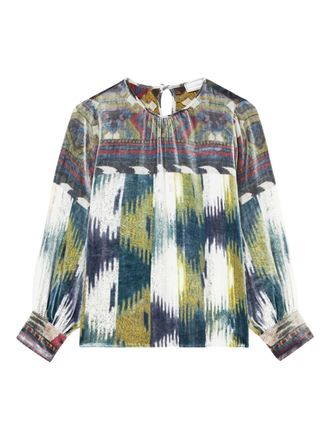 Pierre-Louis Mascia Kanpur velvet printed blouse - Green