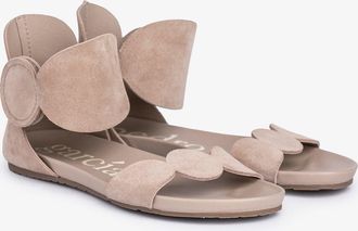 Pedro Garcia Ankle strap fussbett in beige suede| Joed | Essentials collection | PEDRO GARCIA