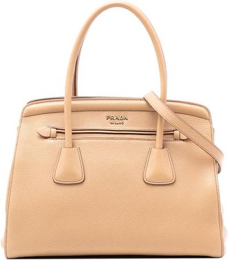 Prada Pre-owned Prada Vitello Daino Cuir Frame Convertible Tote Ladies AN0K900EJXADS6L5