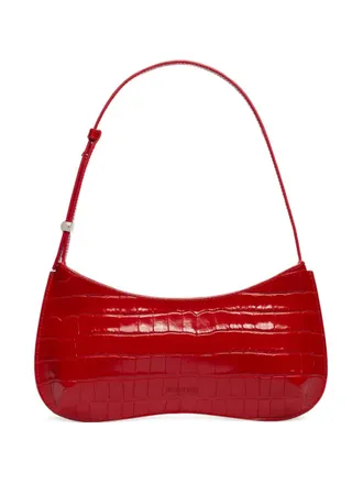Jacquemus Le Bisou crocodile-embossed zip shoulder bag - Red