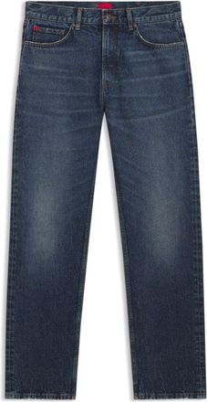 HUGO BOSS Blue regular-fit jeans in vintage-wash denim