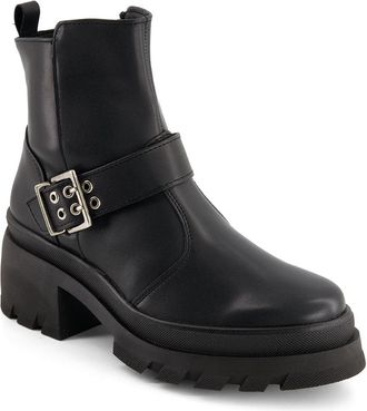 Andrea Womens Biker Boots With Buckle 90792