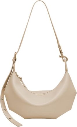 Generic PU Leather Crossbody Bag Trendy Crescent Bag Dumpling Bag for Women (White)