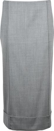 PESERICO Longuette Rok - Dames - Midirokken - Grijs - XS - Wol - Rokken