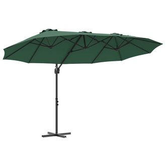 Berkfield Home Garden Cantilever Parasol with Lock Green 372 x 198 x 253 cm