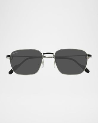 Cartier Men & apos;s CT0497SM Metal Rectangle Sunglasses