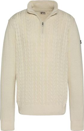 Schott NYC Pull camionneur maille torsad&eacute;e - Heren - Coltruien - Beige - S - Katoen - Truien & Vesten