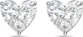 Diana M. Jewels 14Kt White Gold 1.50 cts Lab Grown Heart shaped Diamond Studs