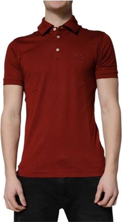 Dolce & Gabbana Polo T-shirt - Heren - Polos - Rood - XS - Katoen - Tops