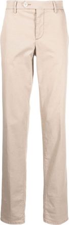Brunello Cucinelli straight-leg tailored trousers - men - Cotton/Cotton/Elastane - 58 - Neutrals