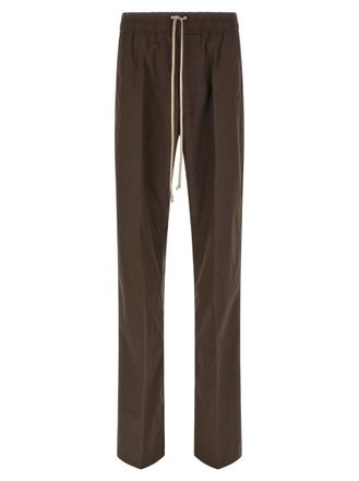 Rick Owens Brown Straight Drawstring Pants
