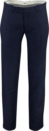 Brax Chino Brax Fabio donkerblauw linnen wijde fit