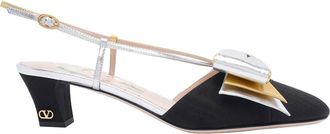Valentino Garavani Slingback Decollete Bowow In Moire Tissue