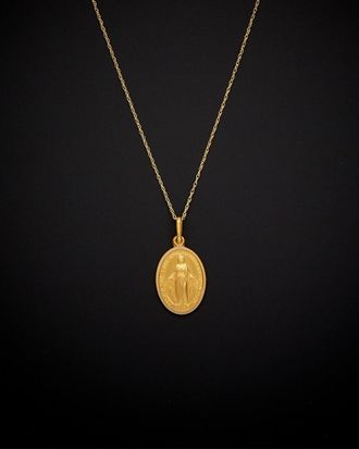 Italian Gold, Inc 18K Italian Gold Oval Miraculous Medal