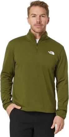 The North Face Cedar Trail Grid Jacket Mens Forest Olive Fleece 1/4 Zip DDR044