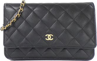 Chanel Grained Calfskin Chain/Shoulder Wallet (Pre-Owned)