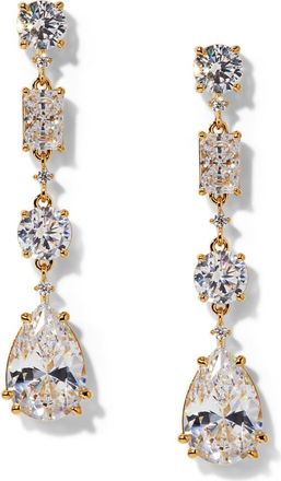Nadri Everleigh Cubic Zirconia Linear Drop Earrings in Gold at Nordstrom