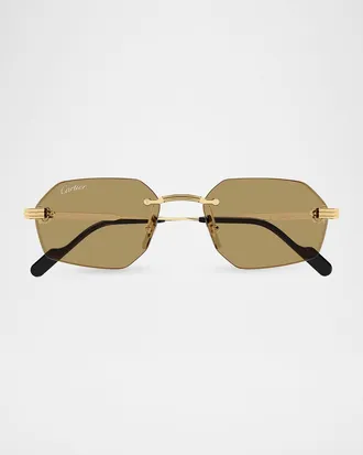 Cartier Men & apos;s CT0616S-002 Metal Rectangle Sunglasses