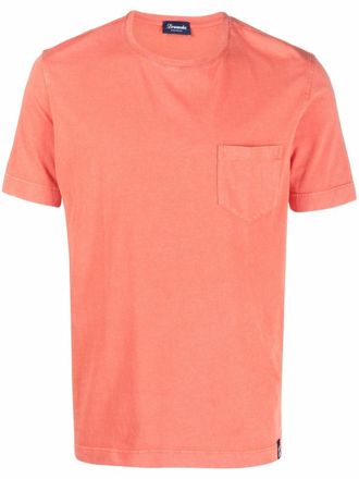 Drumohr T-shirt con taschino - Arancione