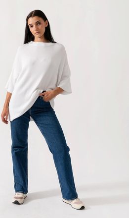 Calvin Klein Womens Calvin Klein Viscose Rib Womens Sweater - White - Size: 10/8