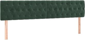 vidaXL Cabecero con led de terciopelo verde oscuro 180x7x78/88 cm Vidaxl