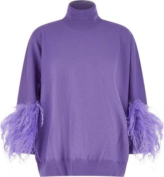 Alberta Ferretti Slim-fit coltrui top - Dames - Coltruien - Paars - S - Polyester - Truien & Vesten