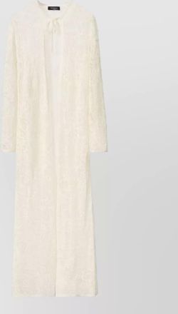 Fabiana Filippi long sleeve lace front sheer dress