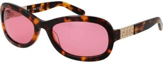 GCDS Roze Ovale Zonnebril - unisex - Zonnebrillen - Bruin - ONE Size - Accessoires