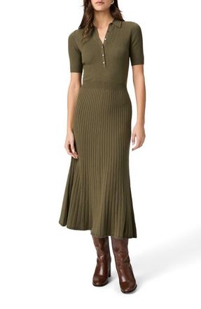 Paige Mathilda Rib Midi Shirtdress in Olive at Nordstrom, Size X-Small